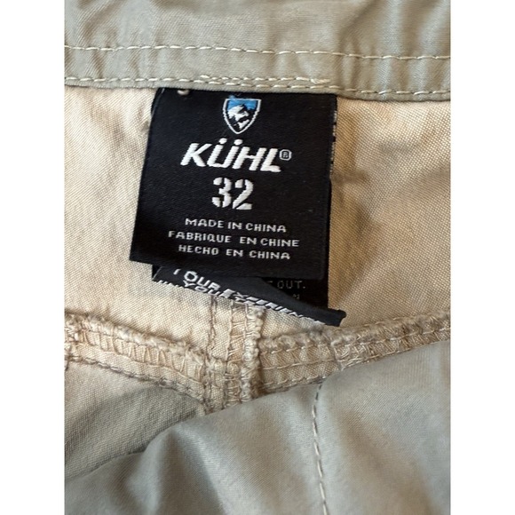 Kuhl Vintage Patina Dye Mens 32 Cargo Shorts Cotton Nylon Khaki Hiking Outdoor - Picture 7 of 10